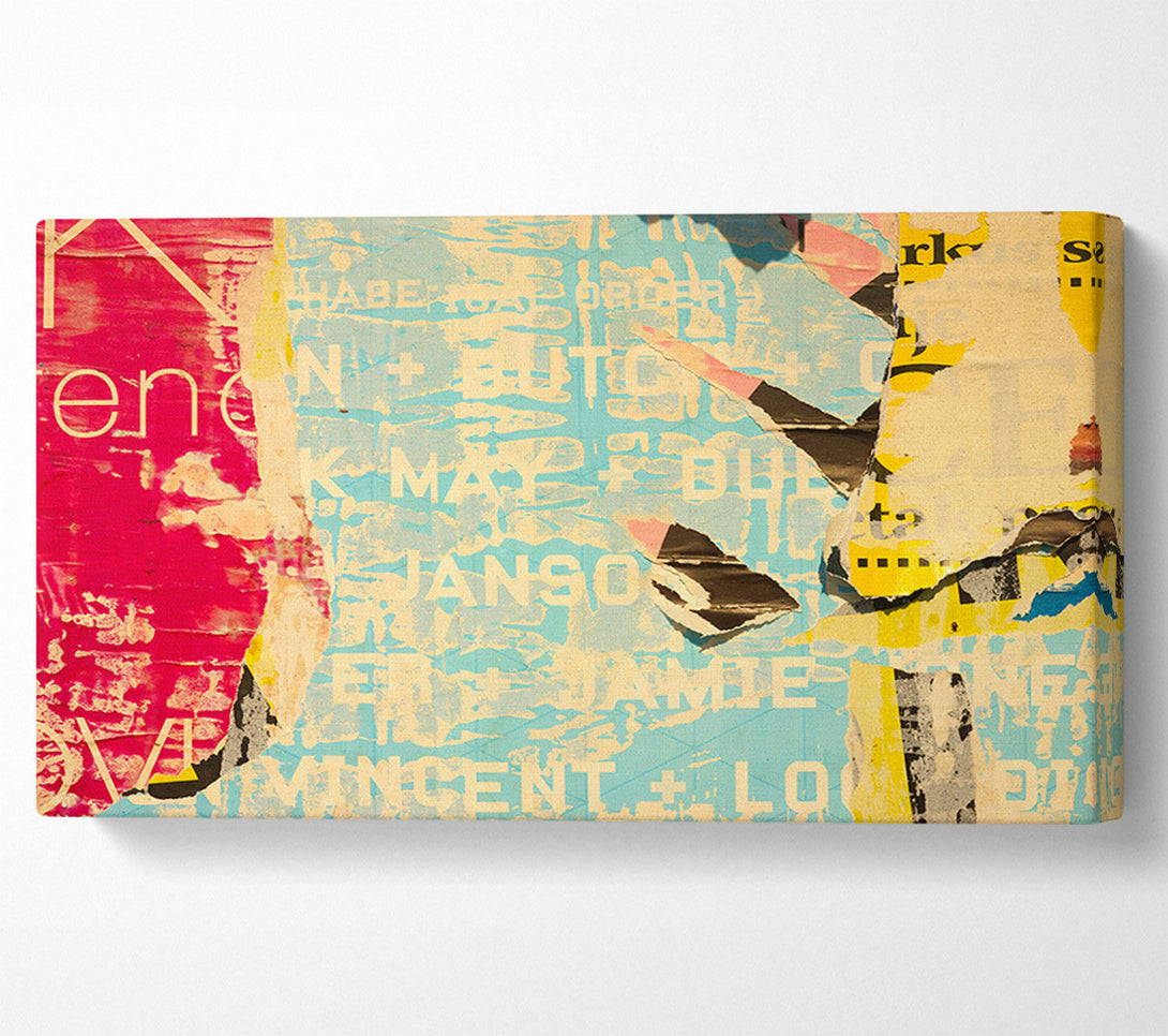  A Canvas Print of Abstract Textured Text Canvas Art