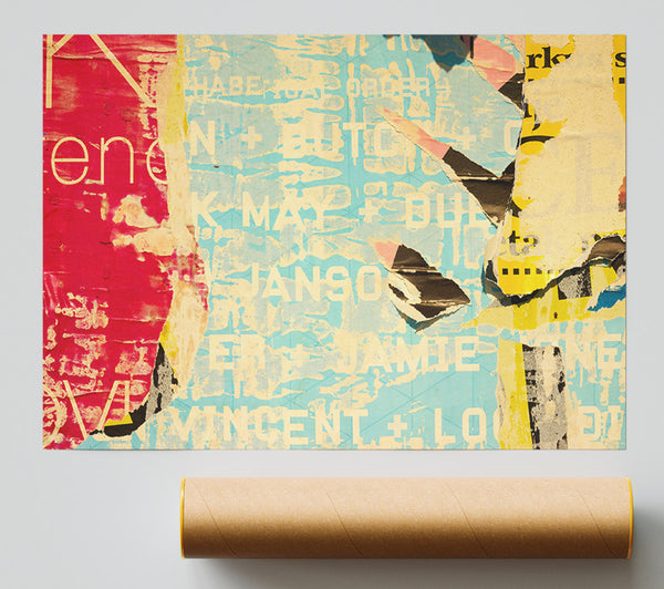 Abstract Textured Text Poster