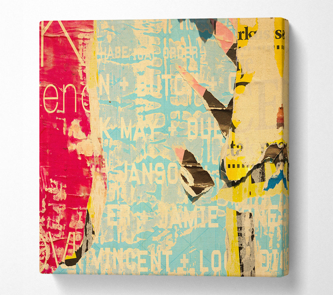  A Canvas Print of Abstract Textured Text Canvas Art