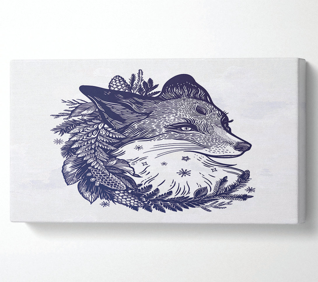  A Canvas Print of The Floral Fox Canvas Print