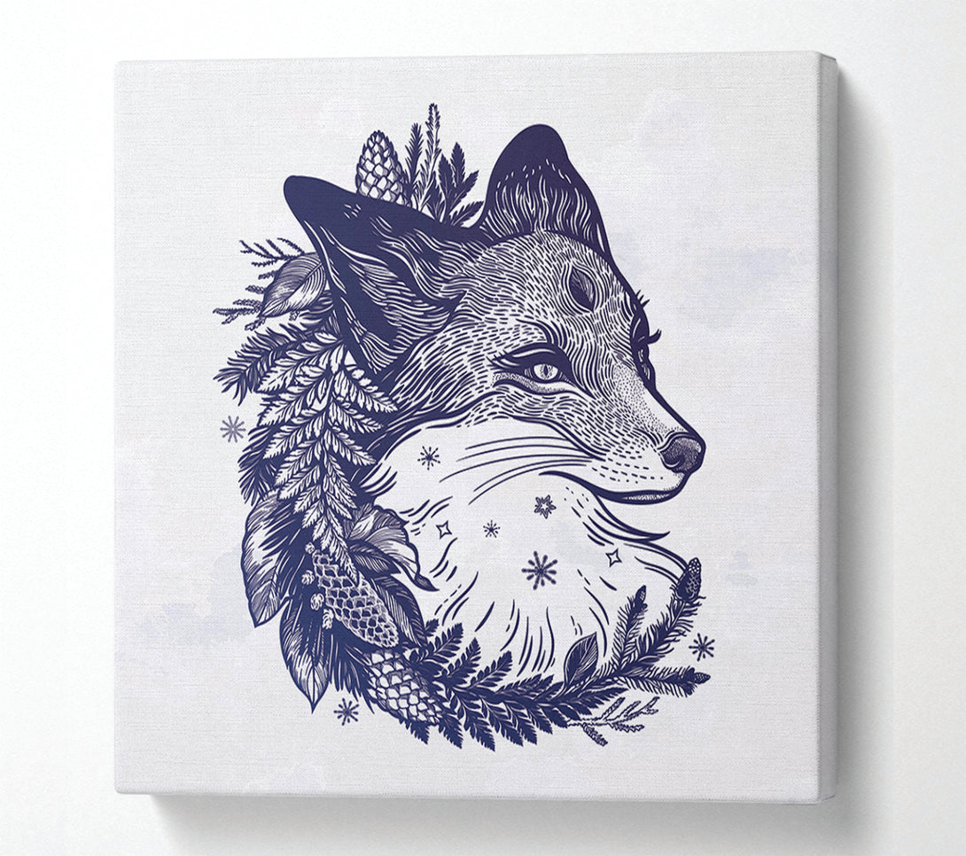  A Canvas Print of The Floral Fox Canvas Print