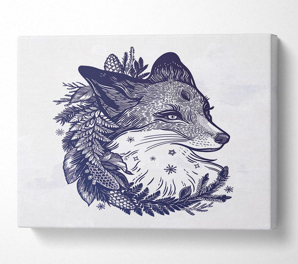  A Canvas Print of The Floral Fox Canvas Print