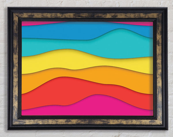 The Curve Rainbow Lines Framed Print