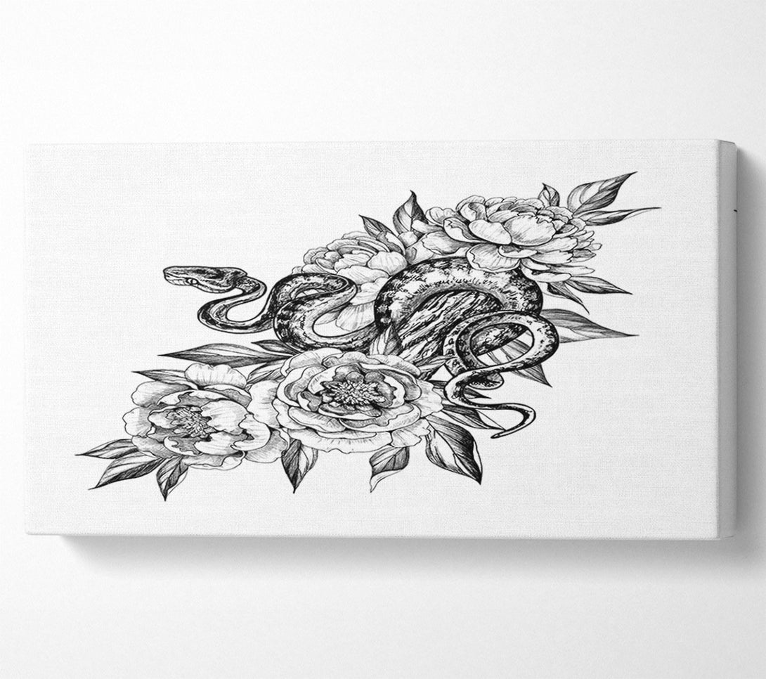  A Canvas Print of Snake Round The Flowers Canvas Art