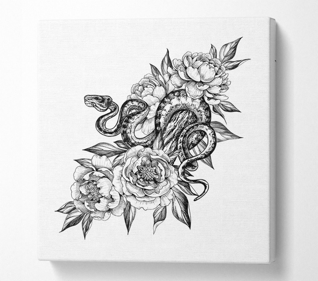  A Canvas Print of Snake Round The Flowers Canvas Art