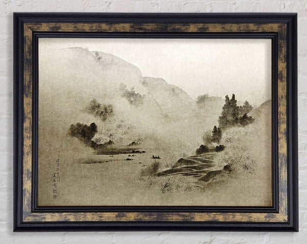 Washed Out Path Through The Valley Framed Print