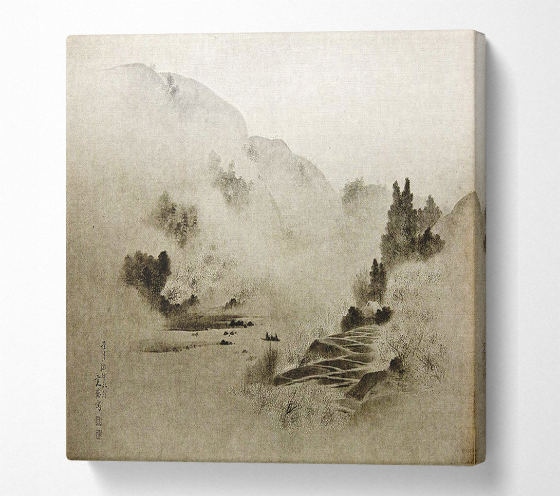  A Canvas Print of Washed Out Path Through The Valley Canvas Print