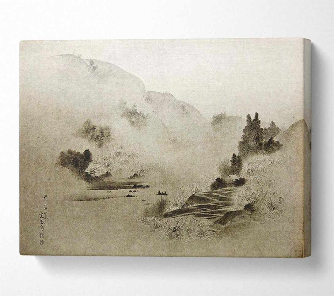  A Canvas Print of Washed Out Path Through The Valley Canvas Print