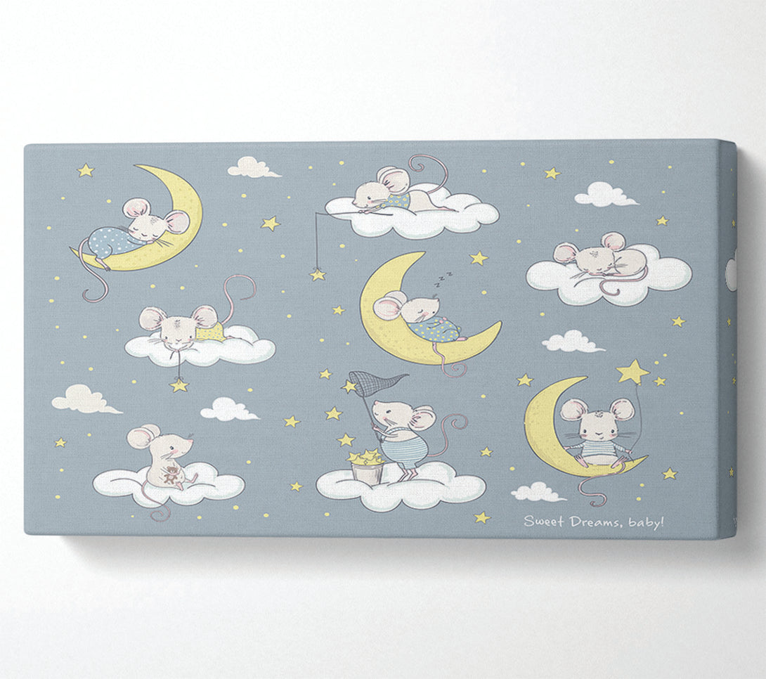  A Canvas Print of Three Moon Mice Canvas Print