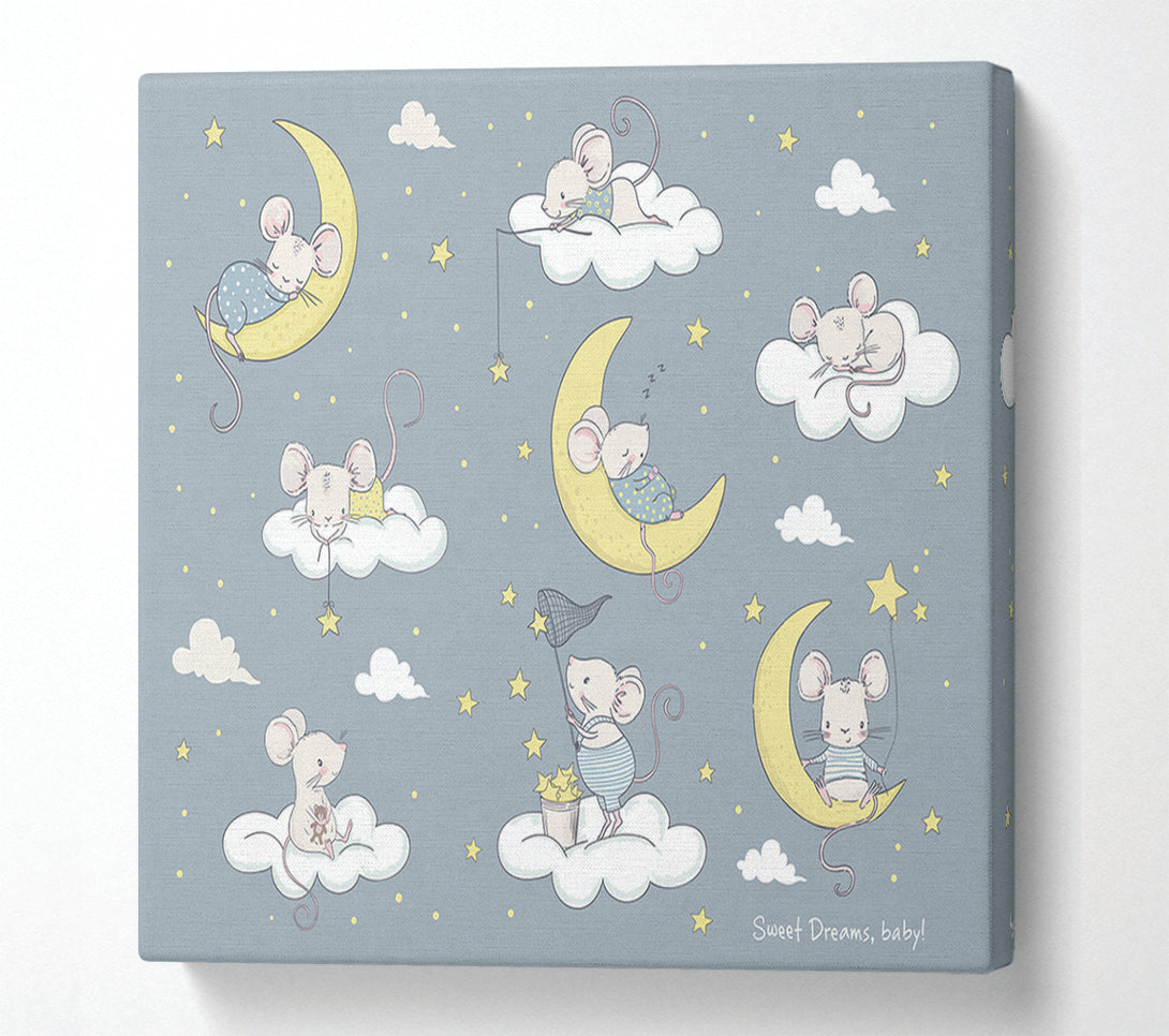  A Canvas Print of Three Moon Mice Canvas Print