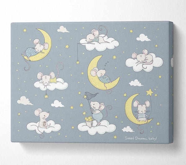  A Canvas Print of Three Moon Mice Canvas Print