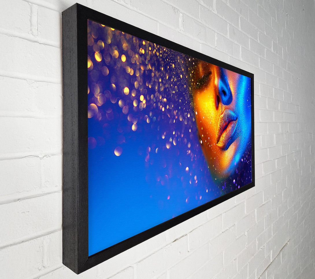  A Canvas Print of Gold And Blue Face Canvas Wall Art