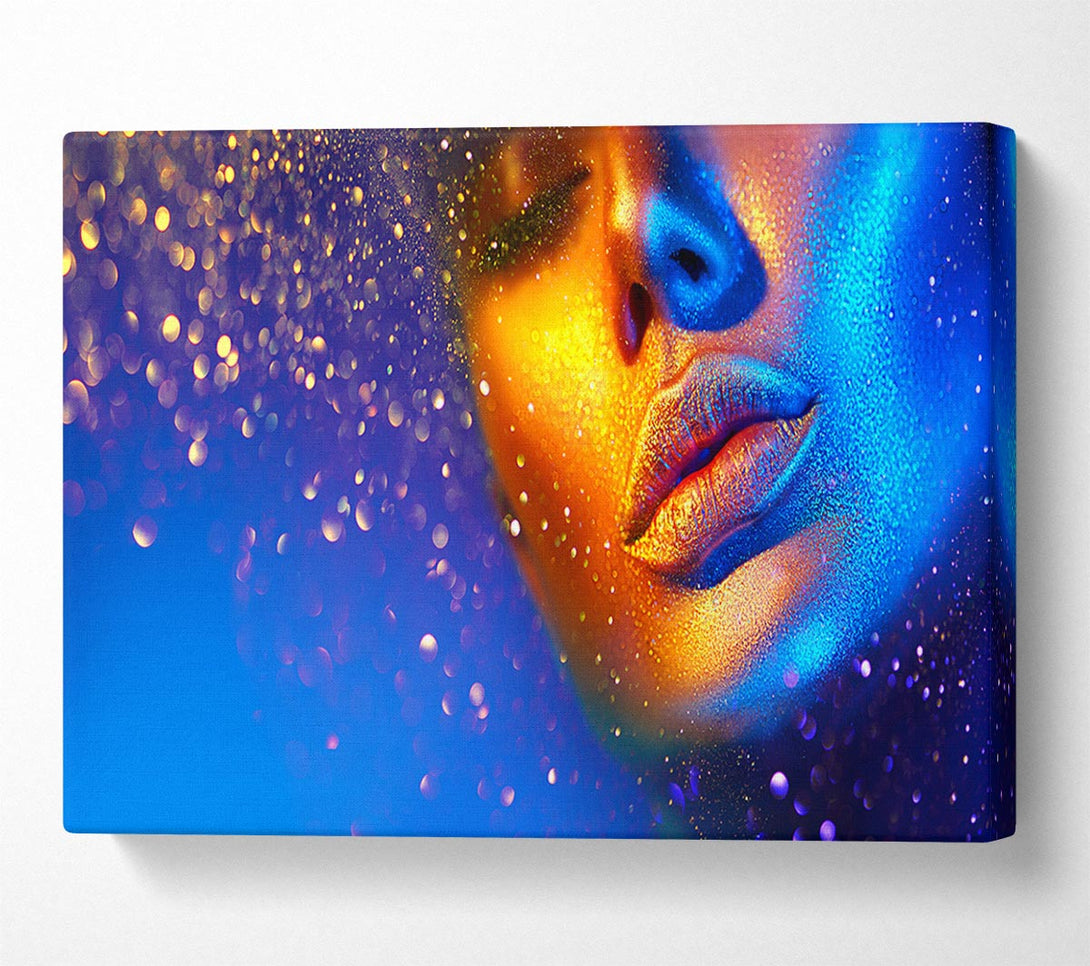  A Canvas Print of Gold And Blue Face Canvas Wall Art