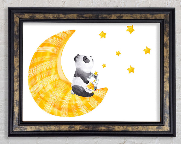 Panda Moon Framed Print