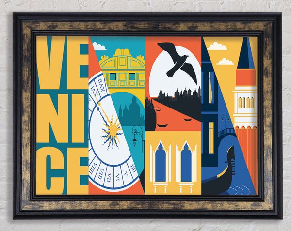 Venice Graphic Framed Print