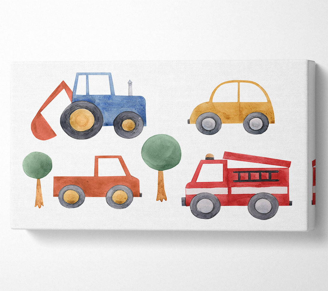  A Canvas Print of Childrens Vehicle Collection Canvas Art