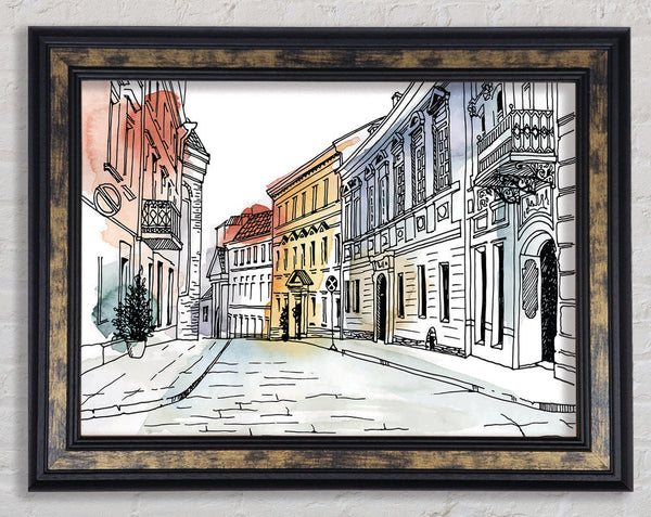 The Streets Of Milan Framed Print
