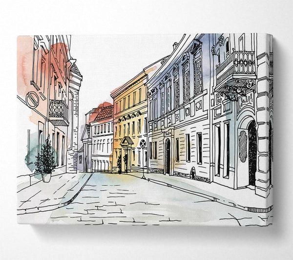  A Canvas Print of The Streets Of Milan Canvas Wall Art