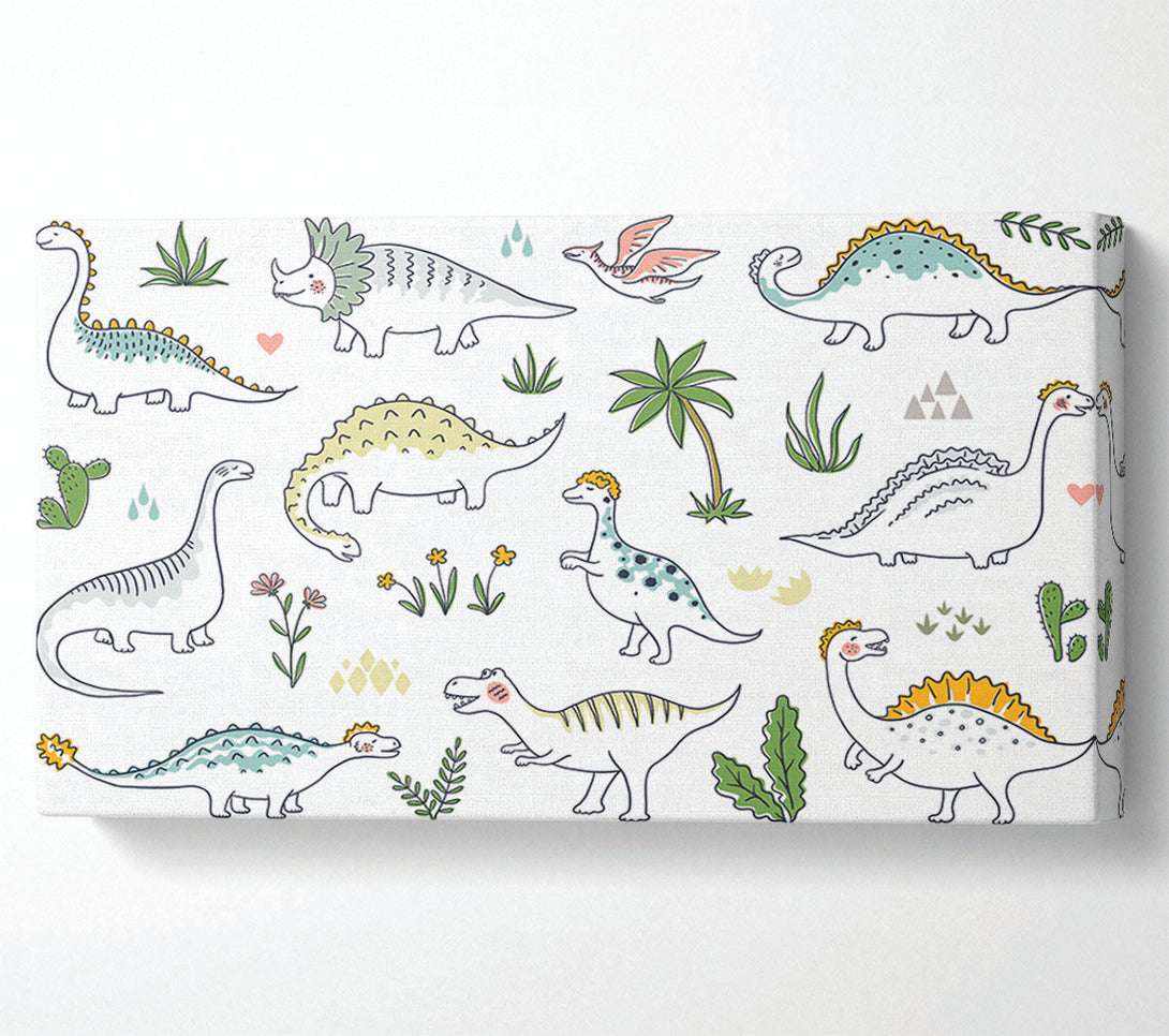  A Canvas Print of The Dino Pattern Canvas Art