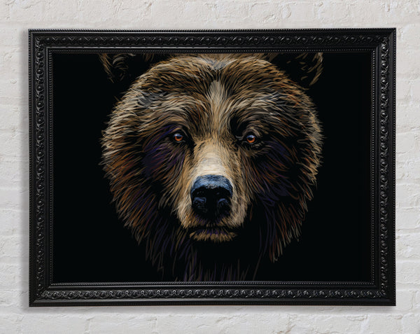 Big Scary Bear Face Framed Print