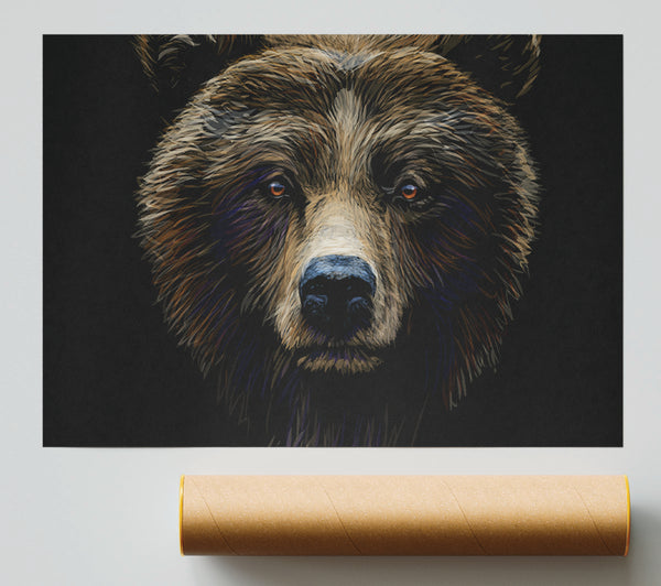 Big Scary Bear Face Poster