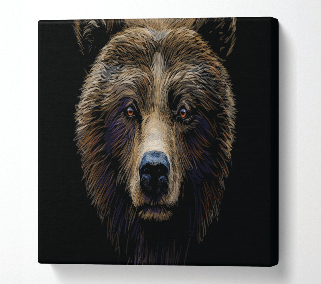 A Canvas Print of Big Scary Bear Face Canvas Art