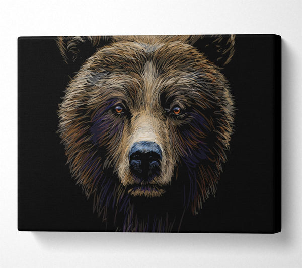  A Canvas Print of Big Scary Bear Face Canvas Art