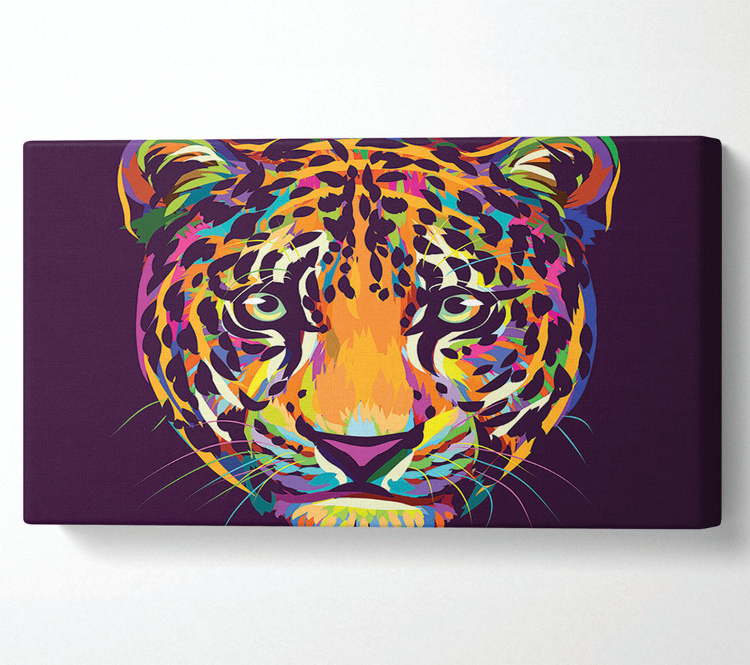  A Canvas Print of Leopard Head Watercolour Canvas Wall Art