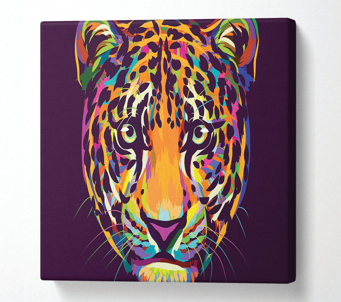  A Canvas Print of Leopard Head Watercolour Canvas Wall Art
