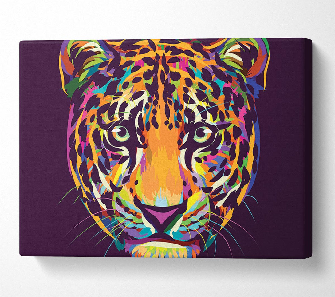  A Canvas Print of Leopard Head Watercolour Canvas Wall Art