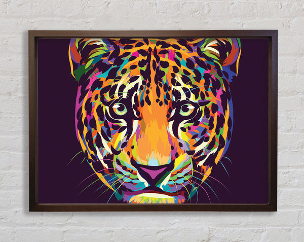 Leopard Head Watercolour Framed Print