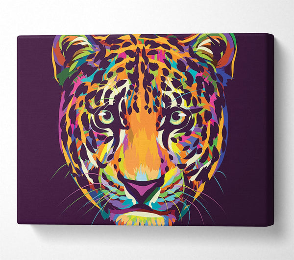 A Canvas Print of Leopard Head Watercolour Canvas Wall Art