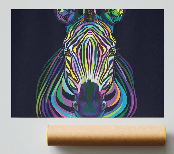 Stunning Zebra Vibrant Giclee Print