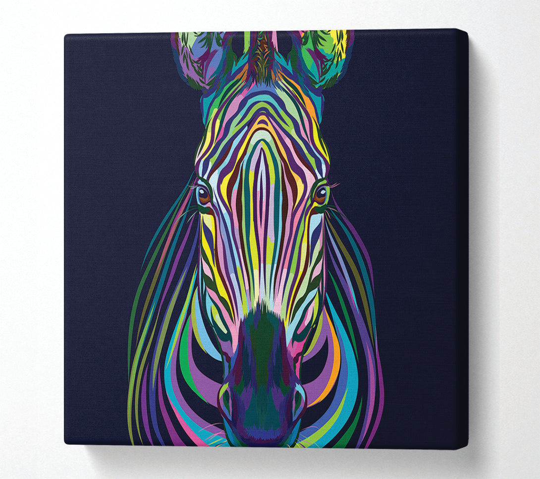 A Canvas Print of Stunning Zebra Vibrant Canvas Wall Art