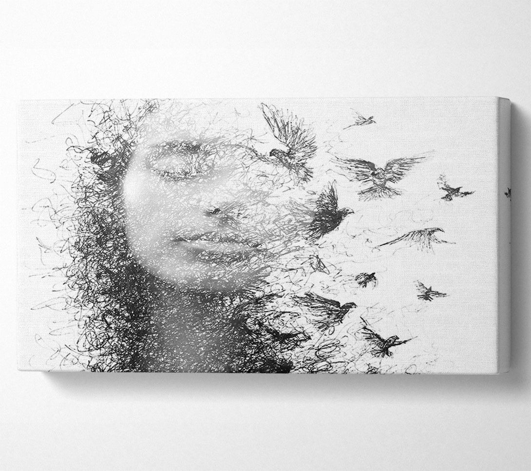  A Canvas Print of Bird Out Of A Face Canvas Art