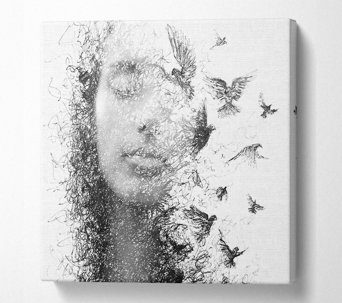  A Canvas Print of Bird Out Of A Face Canvas Art