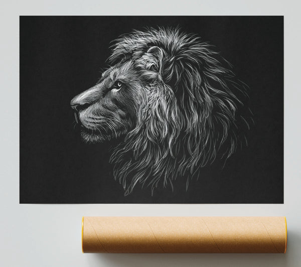 Side View Lion Giclee Print