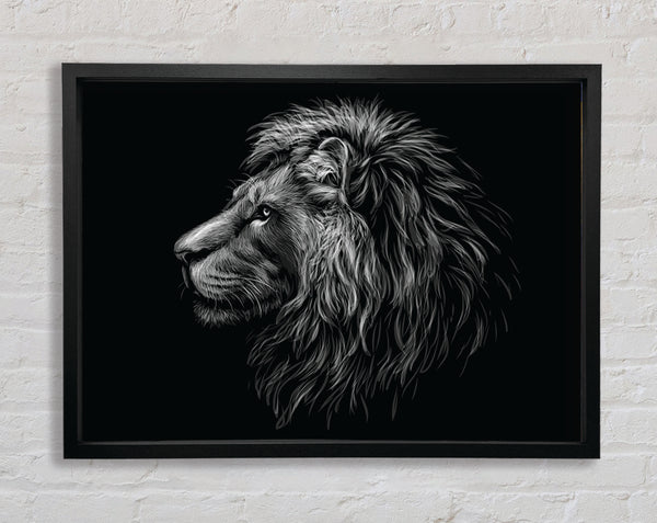 Side View Lion Framed Print