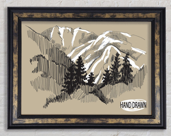 Above The Snowy Cliffs Framed Print