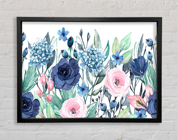 Pastel British Flowers Framed Print
