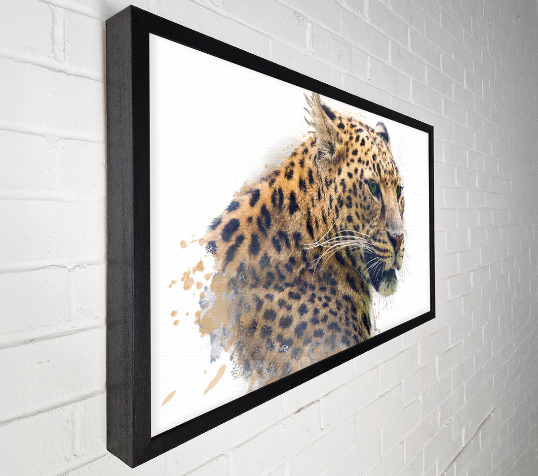  A Canvas Print of Watercolor Splash Leopard Canvas Wall Art