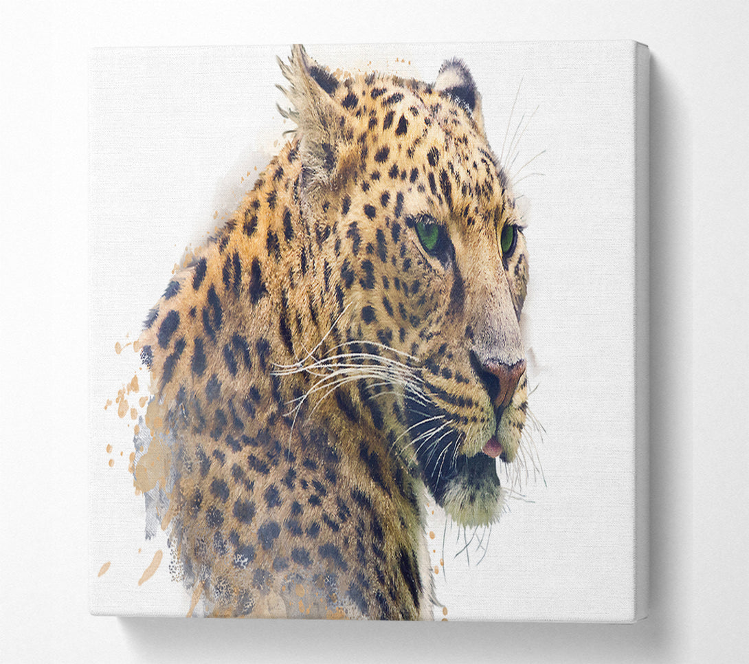  A Canvas Print of Watercolor Splash Leopard Canvas Wall Art