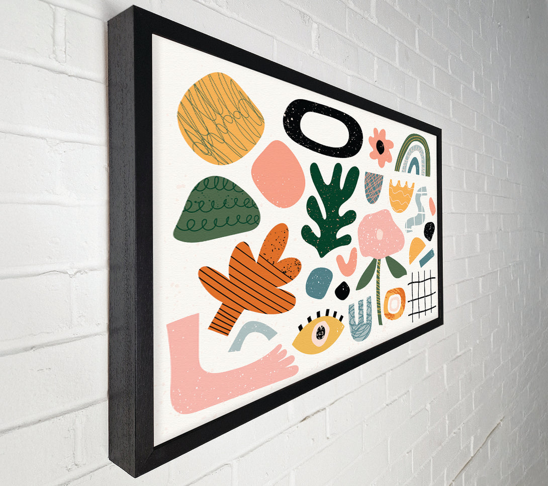  A Canvas Print of Modern Shapes And Flowers Canvas Wall Art