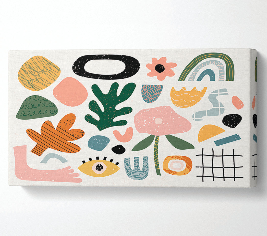  A Canvas Print of Modern Shapes And Flowers Canvas Wall Art