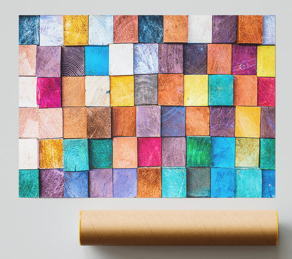 Textures Squares And Shadows Poster