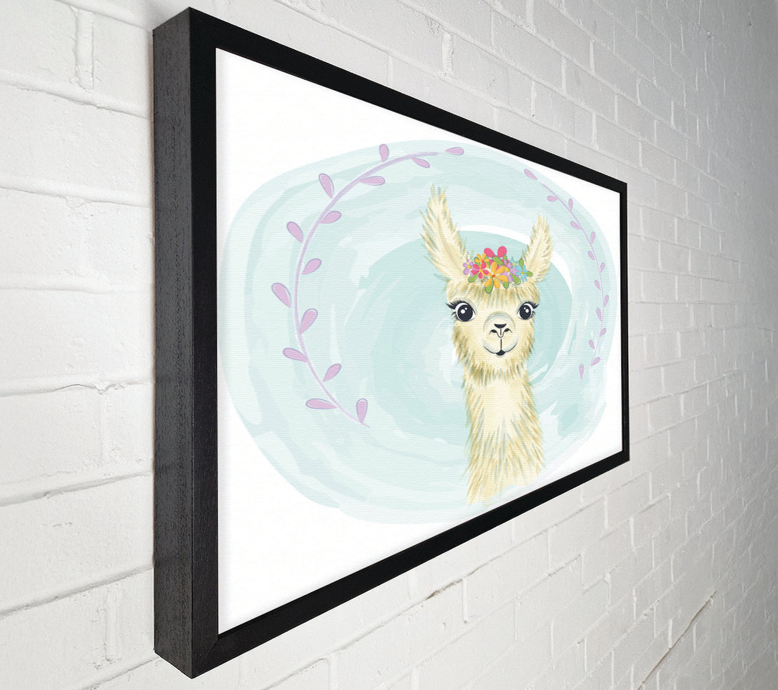  A Canvas Print of Llama Floral Head Canvas Art
