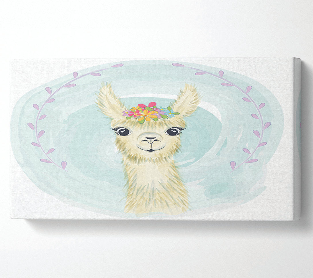  A Canvas Print of Llama Floral Head Canvas Art