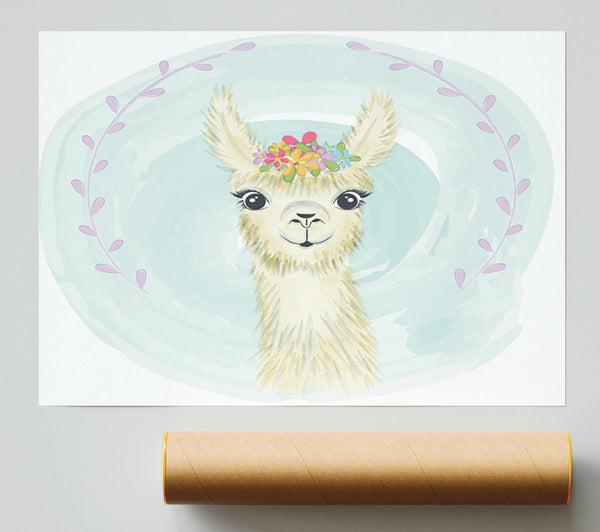 Llama Floral Head Print