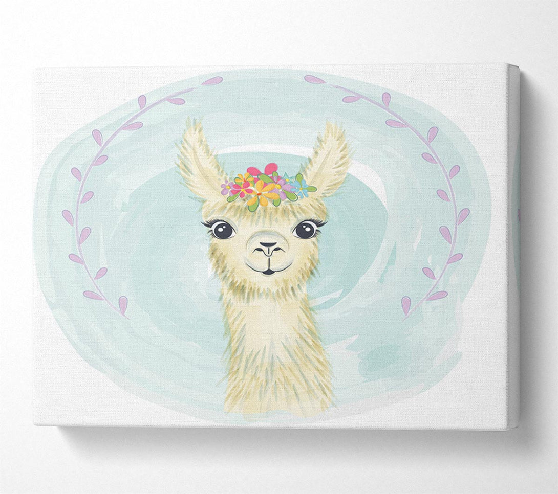  A Canvas Print of Llama Floral Head Canvas Art