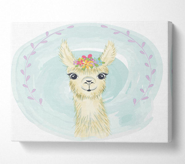  A Canvas Print of Llama Floral Head Canvas Art
